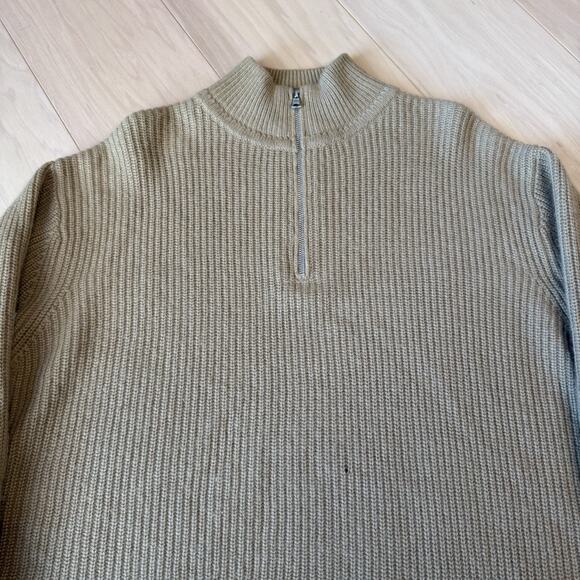 Jenni Kayne Cashmere Sweater Women's Small Brown 1/4 Zip Minimalist Glam Winter - Picture 3 of 10